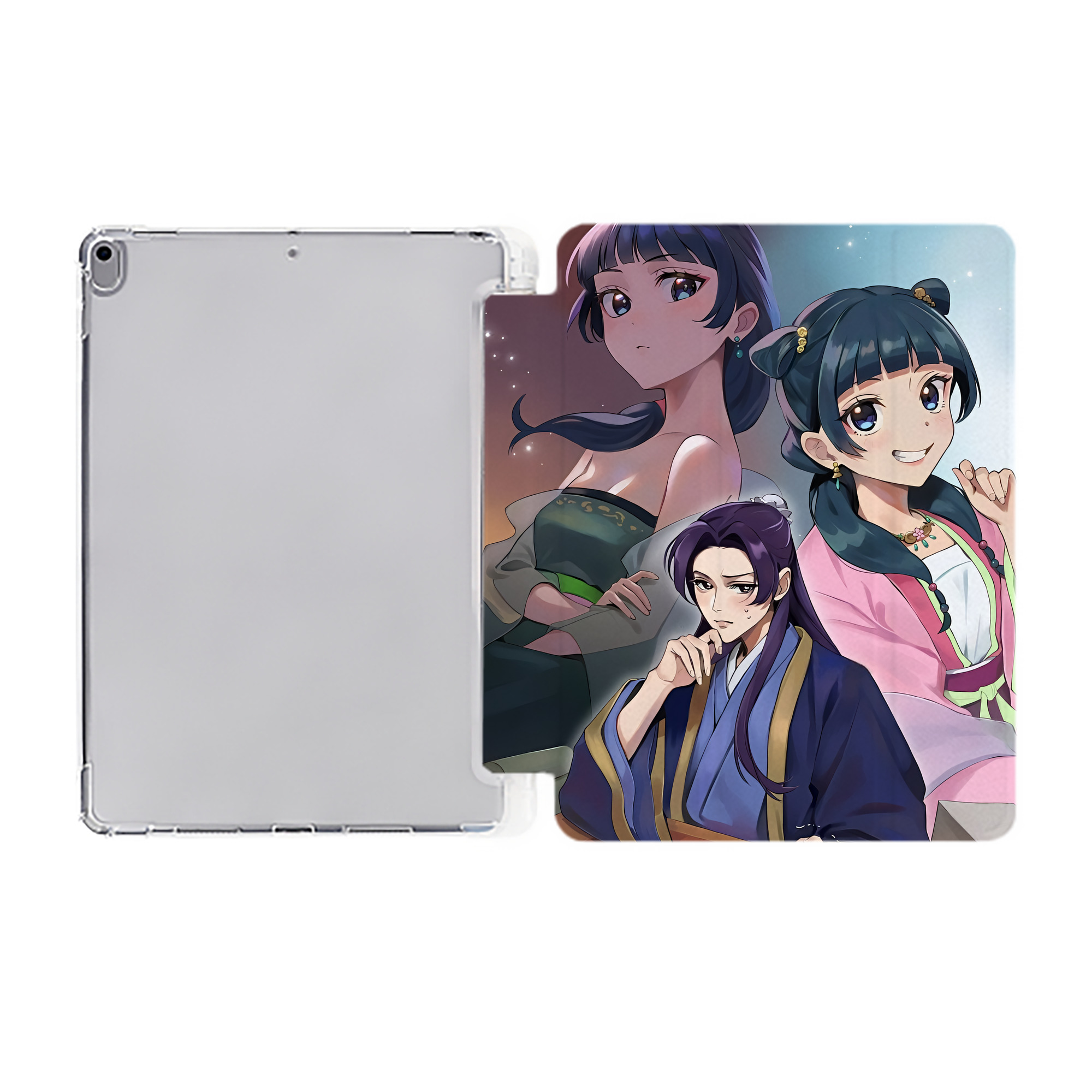 （画像用） 薬屋のひとりごと The Apothecary Diaries IPad ケース ペン収納付き 三つ折りスタンド PUレザー×シリコン 対応機種9.5/10.5/10.9インチ